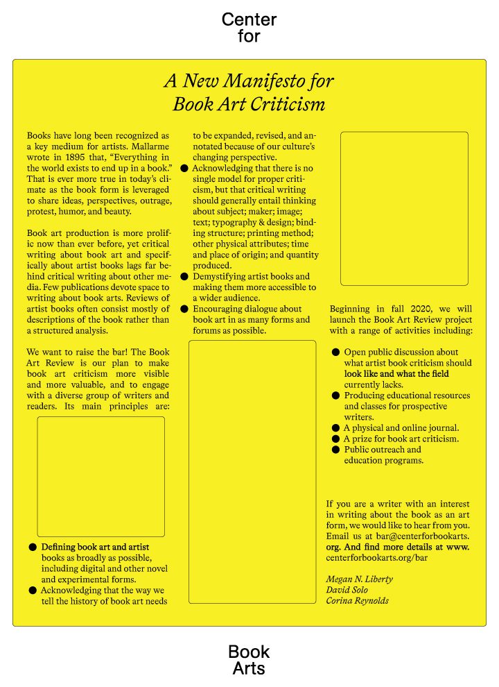 A New Manifesto for Book Art Criticism